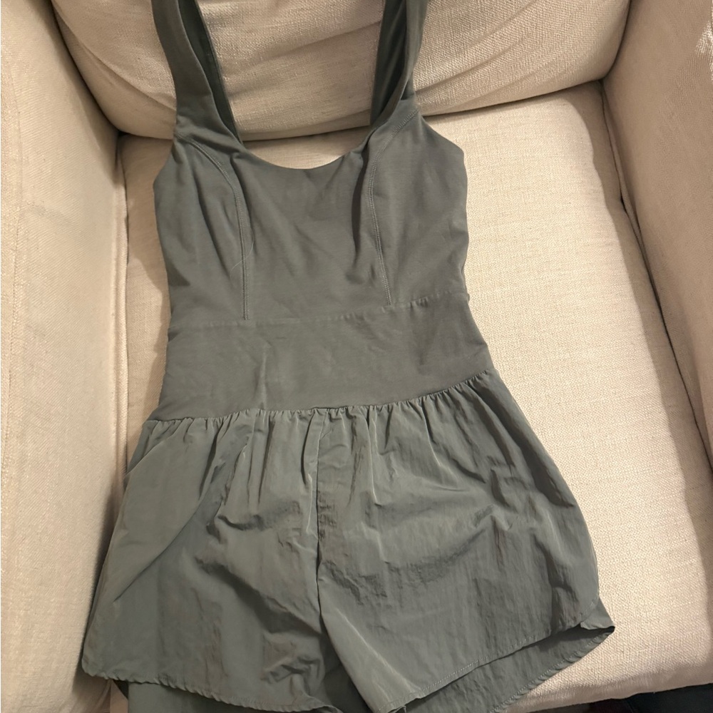Athleisure olive green  romper